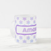 雪片で霜がかわいらし降る フロストグラスマグカップ (正面左)