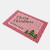 雪片とエバーグリーンズドアマット ドアマット (アングル)