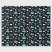 雪片とカーリングロックスラッピング紙 ラッピングペーパー (フラット)