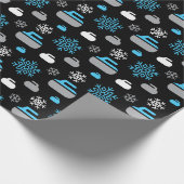 雪片とカーリングロックスラッピング紙 ラッピングペーパー (角)