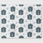 雪片とギフトボックス ラッピングペーパー (フラット)