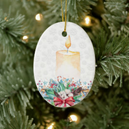 雪片とクリスマスデコレーション セラミックオーナメント