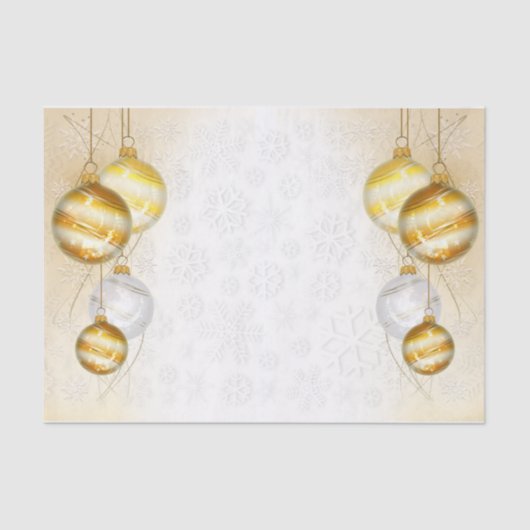 雪片とクリスマスボール 薄葉紙 (正面)