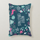 雪片とクリスマス記号 アクセントクッション (正面(垂直))