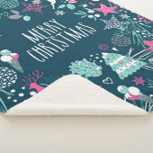 雪片とクリスマス記号 シェルパブランケット (3/4)