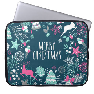 雪片とクリスマス記号 ラップトップスリーブ