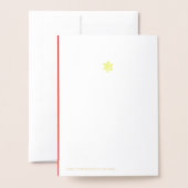 雪片とサークルゴールドフォイルホリデーカード 箔カード (裏面封筒付き)