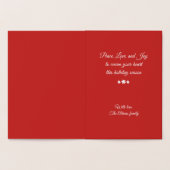 雪片とサークルゴールドフォイルホリデーカード 箔カード (内部)