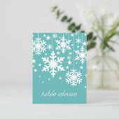 雪片とスターズテーブルハガキ，ターコイズ ポストカード (スタンド正面)