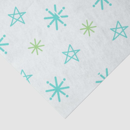 雪片とスターズブルーグリーンクリスマス 薄葉紙 (詳細)