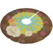 雪片とスターバストパーソナライズされたツリースカート ブラッシュドポリエステルツリースカート (アングル)