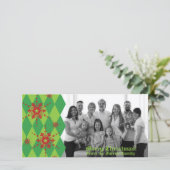 雪片とダイヤモンドクリスマスファミリーフォトカード シーズンカード (スタンド正面)