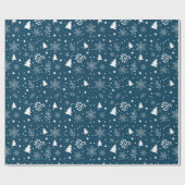 雪片とトウヒの木のパターン ラッピングペーパー (フラット)