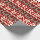 雪片とトナカイ包み紙 ラッピングペーパー (角)