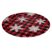 雪片とバッファロープレイド:冬のチャーム カッティングボード (角)