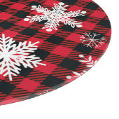 雪片とバッファロープレイド:冬のチャーム カッティングボード (角)