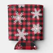 雪片とバッファロープレイド：冬のチャーム 缶クーラー (裏面)