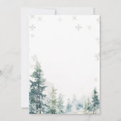 雪片とパインツリーズグリーナリーホリデーパーティー 招待状 (裏面)