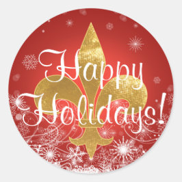 雪片とフルーアデリスのシール ラウンドシール