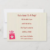 雪片とプレゼントはがき招待状 招待状 (裏面)