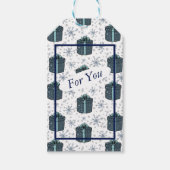 雪片とプレゼントギフトラベル ギフトタグ (正面)