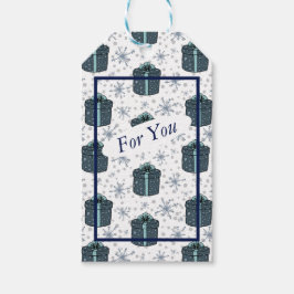 雪片とプレゼントギフトラベル ギフトタグ