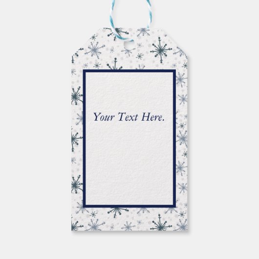 雪片とプレゼントギフトラベル ギフトタグ (裏面)