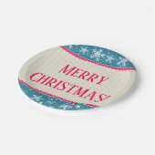 雪片とプレゼント ペーパープレート (アングル)