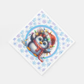 雪片とペンギン スタンダードランチョンナプキン (角)