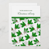 雪片とホリーパーティの招待状 招待状 (正面/裏面)
