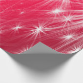 雪片とポインセチアを持つ赤いクリスマススター ラッピングペーパー (角)