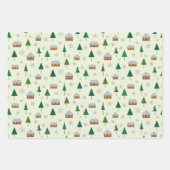 雪片とモミの木のラッピング紙 ラッピングペーパーシート (正面3)