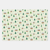 雪片とモミの木のラッピング紙 ラッピングペーパーシート (正面2)