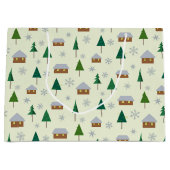 雪片とモミの木の抱き枕 ラージペーパーバッグ (正面)