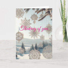 雪片とランドスケープのクリスマスカード シーズンカード