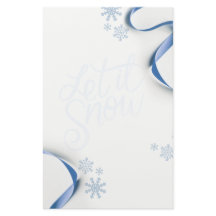 雪片とリボンで雪が降る