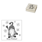 雪片と共に振るメリークリスマス格言 ラバースタンプ (押印)