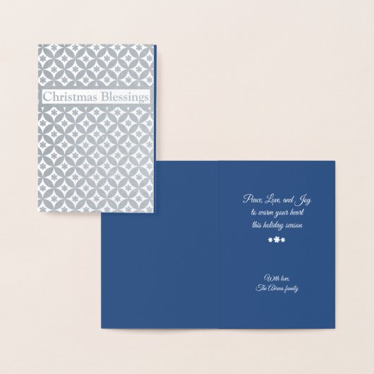 雪片と円シルバーフォイルホリデーカード 箔カード (ディスプレー)