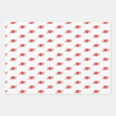 雪片と喜びクリスマスパターン ラッピングペーパーシート (正面3)