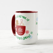 雪片と星おもしろいクリスマス応援マグカップ マグカップ (正面左)