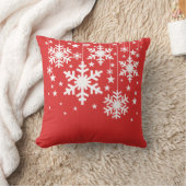 雪片と星の枕、赤 クッション (ブランケット)