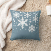 雪片と星の枕、青 クッション (ブランケット)