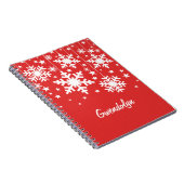 雪片と星ノートブックレッド ノートブック (右側)