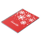 雪片と星ノートブックレッド ノートブック (左側)