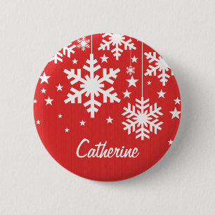 雪片と星ボタン,赤 缶バッジ
