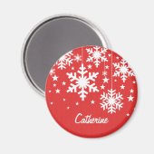 雪片と星マグネット、赤 マグネット (正面/裏面)