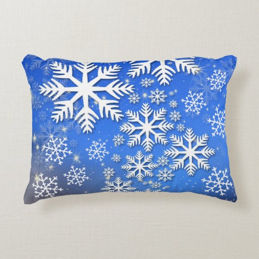 雪片と星 アクセントクッション (正面)