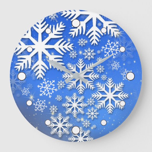 雪片と星 ラージ壁時計 (正面)
