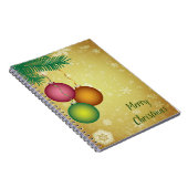 雪片と松の木が付いた黄色の背景 ノートブック (右側)