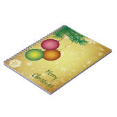 雪片と松の木が付いた黄色の背景 ノートブック (左側)